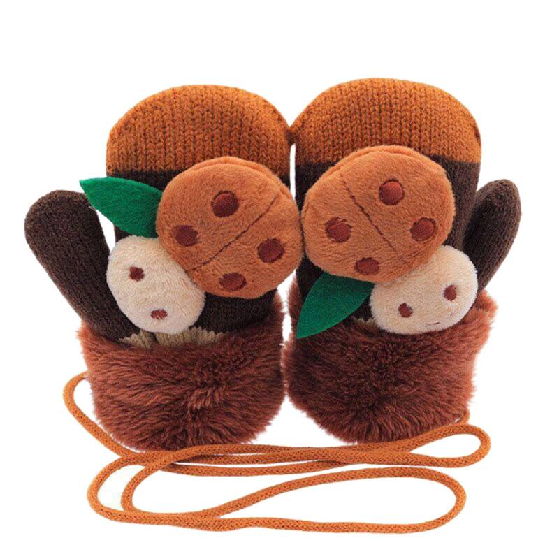 FGUUTYM Schneehandschuhe Skihandschuhe Warme Winter Kleinkind Mädchen Fäustlinge Für Baby Handschuhe Kintted Für Schnee Handschuhe Fäustlinge Schal Und Mütze Set Junge (Coffee, L) von FGUUTYM