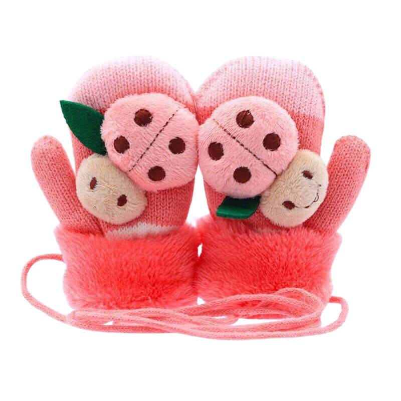 FGUUTYM Schneehandschuhe Skihandschuhe Warme Winter Kleinkind Mädchen Fäustlinge Für Baby Handschuhe Kintted Für Schnee Handschuhe Fäustlinge Schal Und Mütze Set Junge (Pink, L) von FGUUTYM