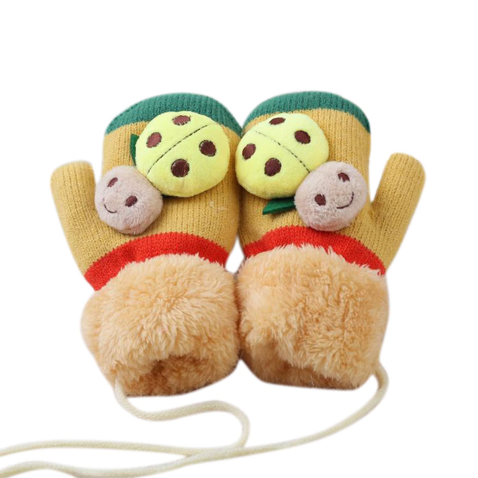 FGUUTYM Schneehandschuhe Skihandschuhe Warme Winter Kleinkind Mädchen Fäustlinge Für Baby Handschuhe Kintted Für Schnee Handschuhe Fäustlinge Schal Und Mütze Set Junge (Yellow, S) von FGUUTYM