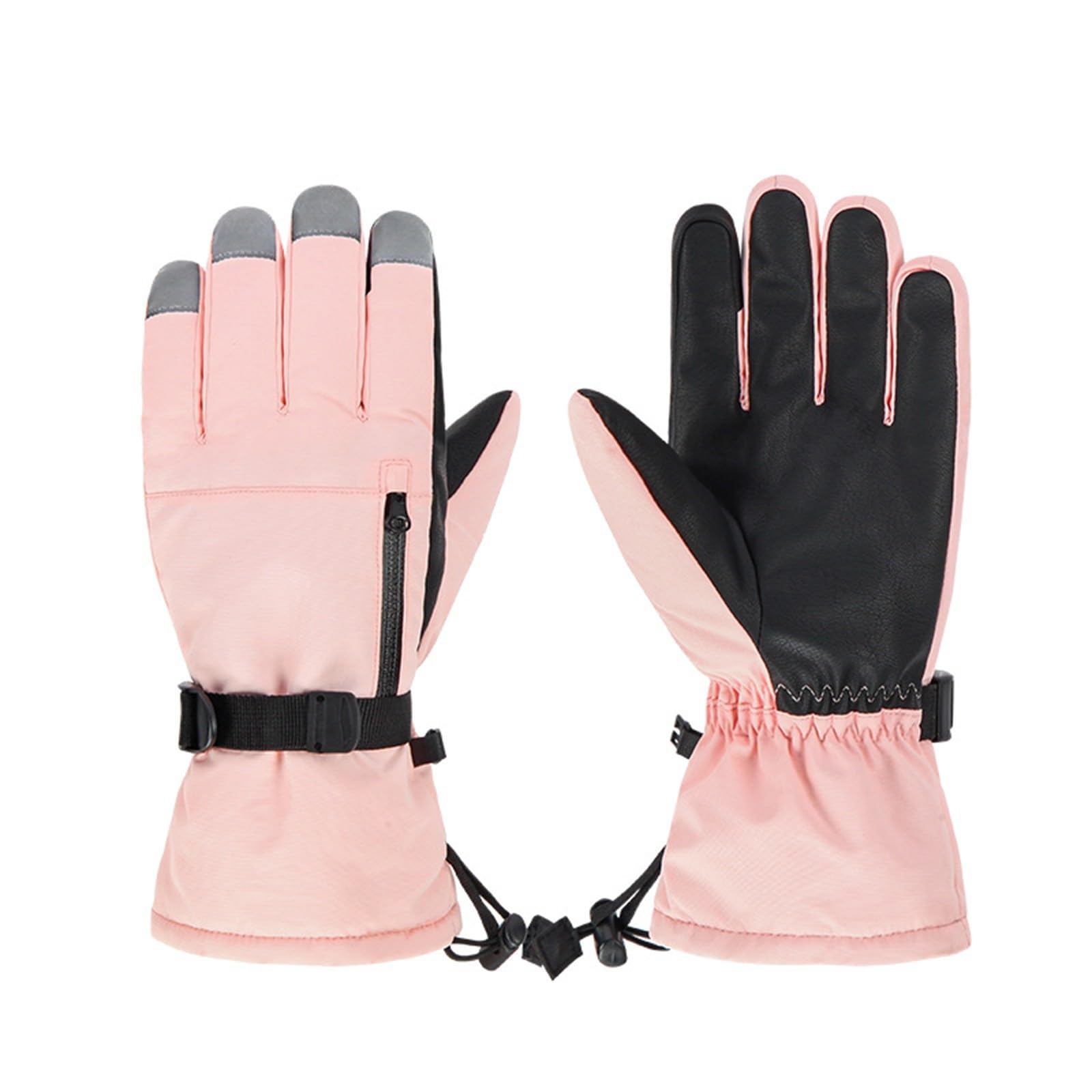 FGUUTYM -Ski-Handschuhe, männlich, Winter, weiblich, Samt, verdickt, warm, Motorrad, Tarnung Handschuhe Kind 4 (Pink, 6-8 Years) von FGUUTYM