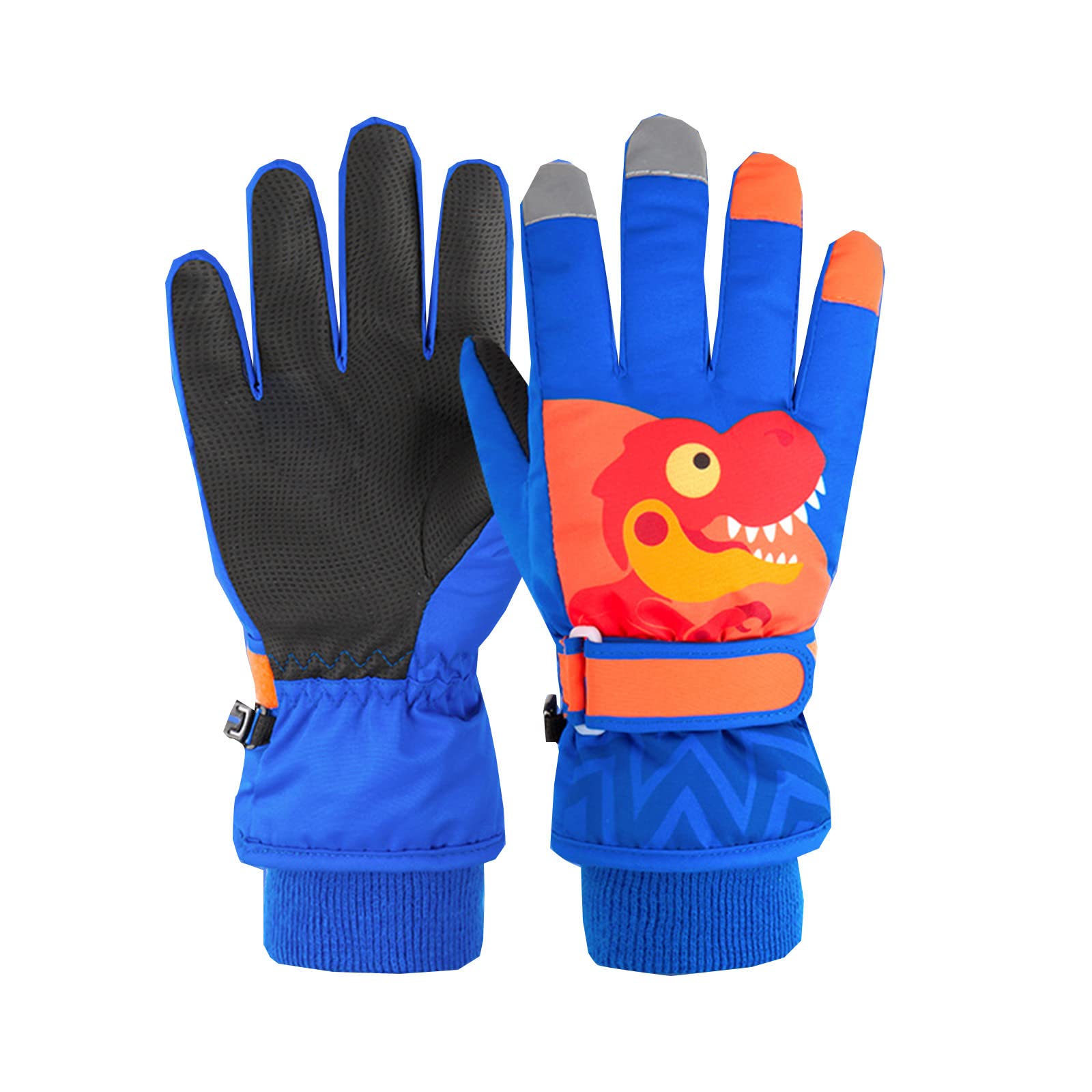 FGUUTYM Skihandschuhe Winter Stil Dicke Warme Wasserdichte Dinosaurier Fahrrad Handschuhe Kleinkind Wasserdicht (A, 4-6 Years) von FGUUTYM