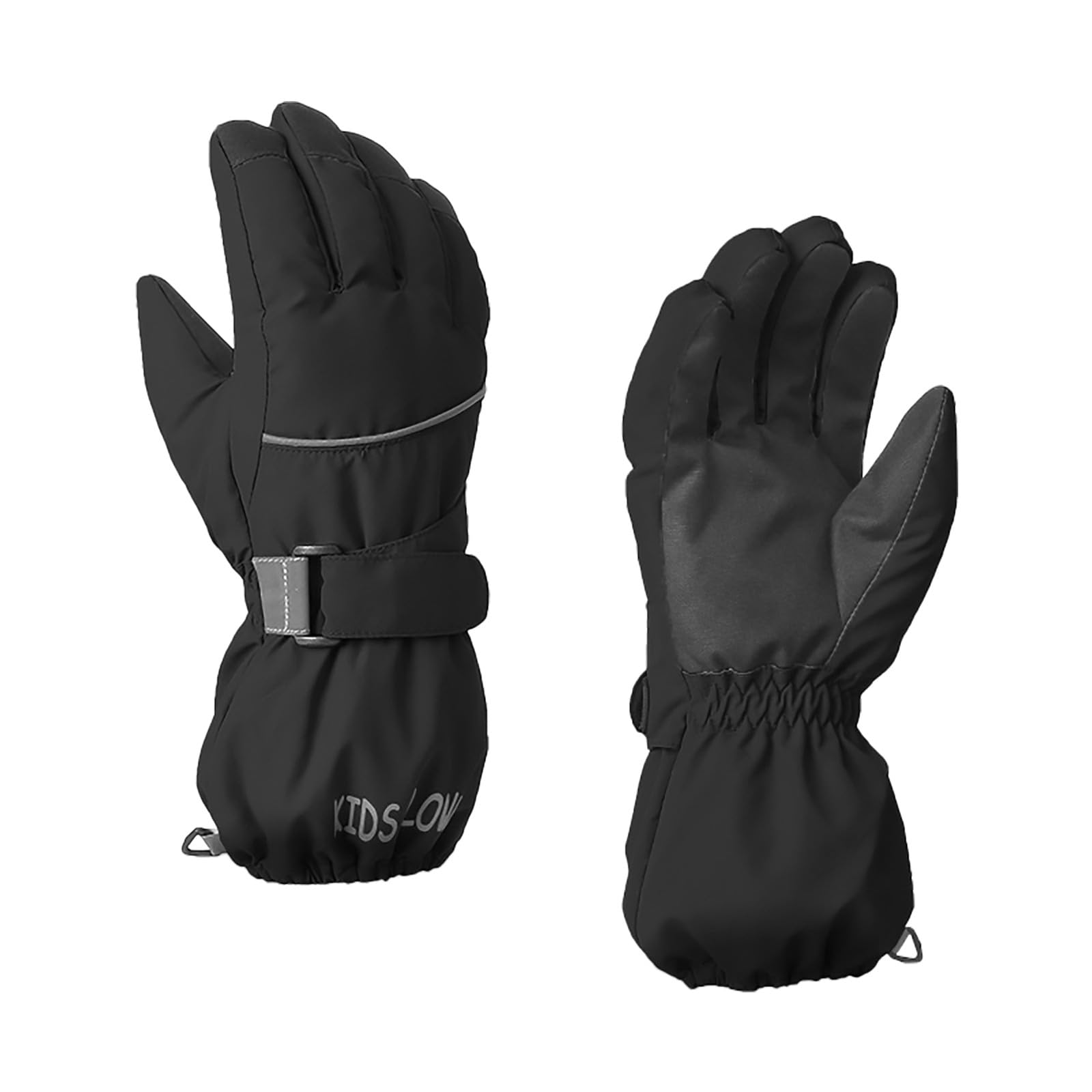 FGUUTYM Warme Kinderhandschuhe für den Winter, Schnee, wasserfeste Handschuhe für Outdoor-Sport, sperrige Skihandschuhe für und Mädchen Wasserdicht Handschuhe Kind (Black, 12-14) von FGUUTYM