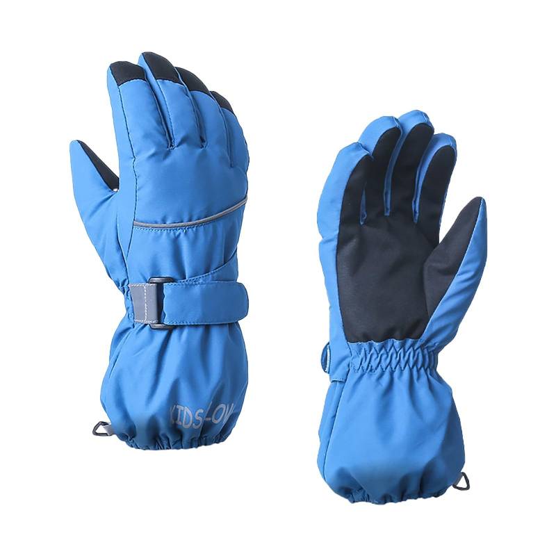 FGUUTYM Warme Kinderhandschuhe für den Winter, Schnee, wasserfeste Handschuhe für Outdoor-Sport, sperrige Skihandschuhe für und Mädchen Wasserdicht Handschuhe Kind (Blue, 12-14) von FGUUTYM