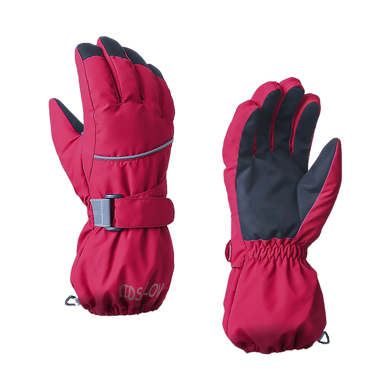 FGUUTYM Warme Kinderhandschuhe für den Winter, Schnee, wasserfeste Handschuhe für Outdoor-Sport, sperrige Skihandschuhe für und Mädchen Wasserdicht Handschuhe Kind (Red, 12-14) von FGUUTYM