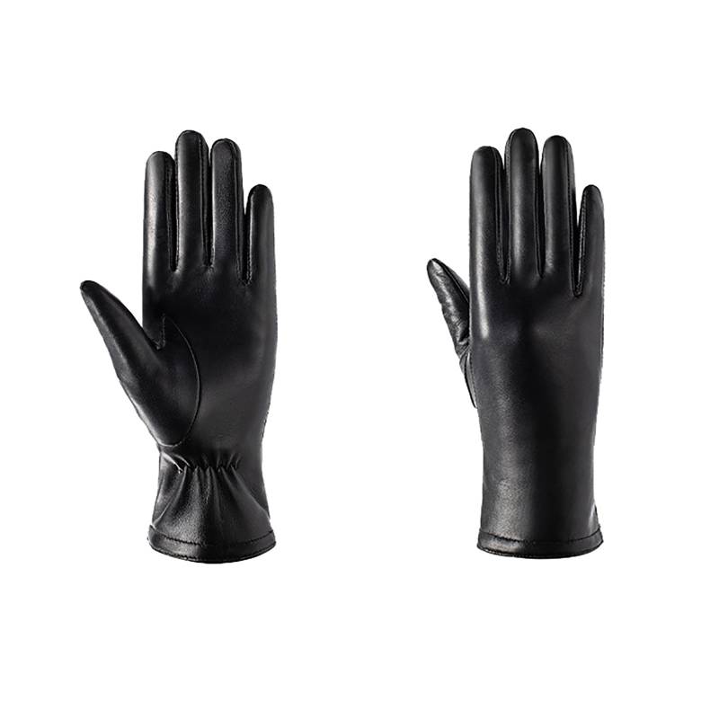 FGUUTYM Winter-Damen-PU-Handschuhe, schwarze Touchscreen-Lederhandschuhe, weich und warm Latexhandschuhe (Black, XL) von FGUUTYM