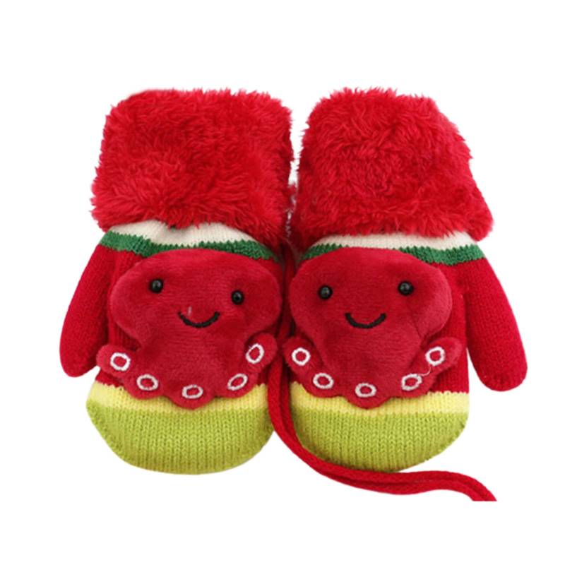 FGUUTYM Winter Für Baby Für Kintted Schnee Handschuhe Handschuhe Fäustlinge Handschuhe Schnee Warme Ski Infant Handschuhe Fäustlinge Baby Armband Junge (Red, S) von FGUUTYM