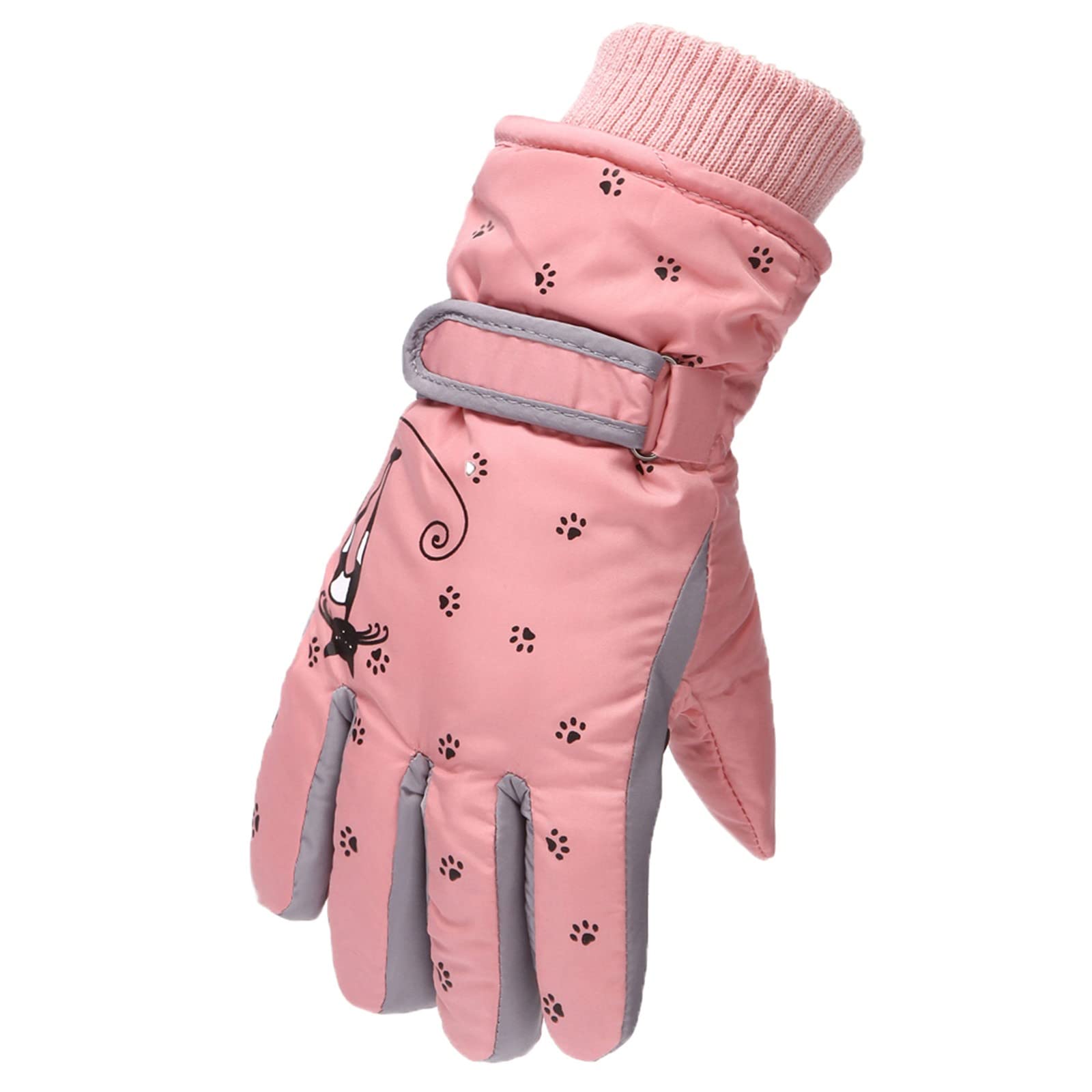 FGUUTYM Winter-Outdoor-Mädchen-Schnee-Skaten-Snowboarden Winddichte warme Handschuhe, perfekt für von 6 bis 12 Jahren Faschingskostüme Damen (Pink, One Size) von FGUUTYM