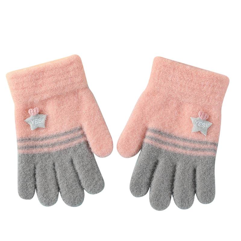 FGUUTYM Winterhandschuhe dehnbare warme Handschuhe oder Mädchen Strickhandschuhe Schmuck Schwarz (A, One Size) von FGUUTYM