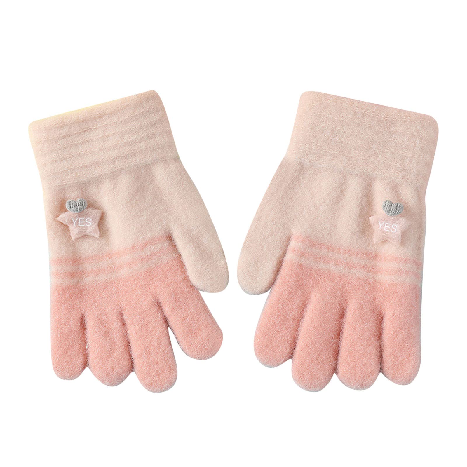 FGUUTYM Winterhandschuhe dehnbare warme Handschuhe oder Mädchen Strickhandschuhe Schmuck Schwarz (B, One Size) von FGUUTYM