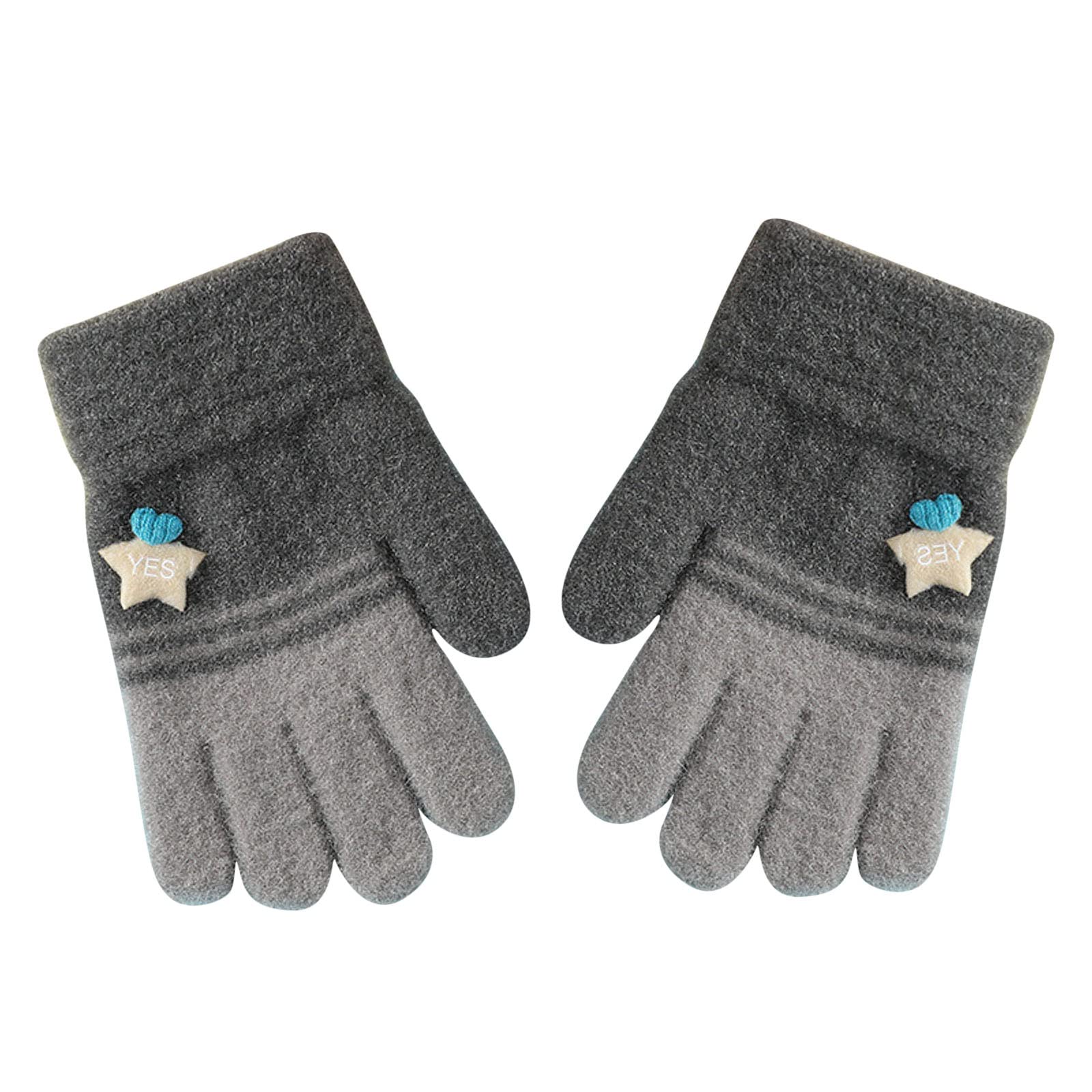 FGUUTYM Winterhandschuhe dehnbare warme Handschuhe oder Mädchen Strickhandschuhe Schmuck Schwarz (C, One Size) von FGUUTYM