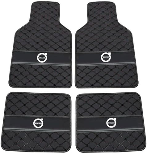 Auto Leder Fußmatten für Volvo C30 2006-2013, Allwetter Wasserdicht rutschfeste Abriebfest Bodenmatten Set Teppiche Schutz Zubehör,Black von FGXBD