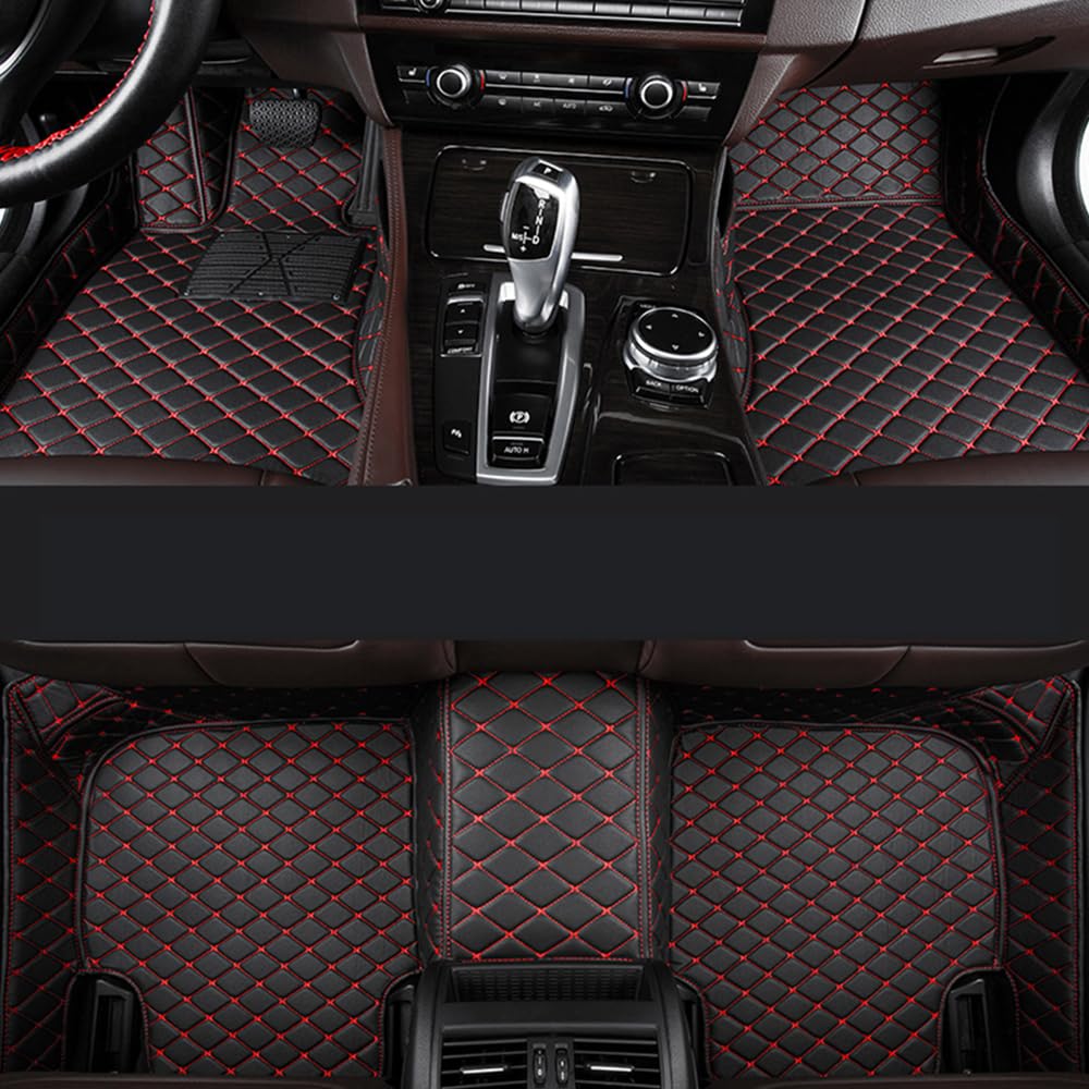 Auto Fußmatten für BMW 5 Series GT 2014 2015 2016 2017,Leder Auto Teppich Antirutschmatten wasserdicht Allwetterschutz Foot Pads Premium Fussmatten,C Black von FGYLS