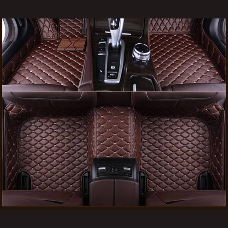 Auto Fußmatten für Suzuki Livio 2015 2016 2017,Leder Auto Teppich Antirutschmatten wasserdicht Allwetterschutz Foot Pads Premium Fussmatten,A Brown von FGYLS
