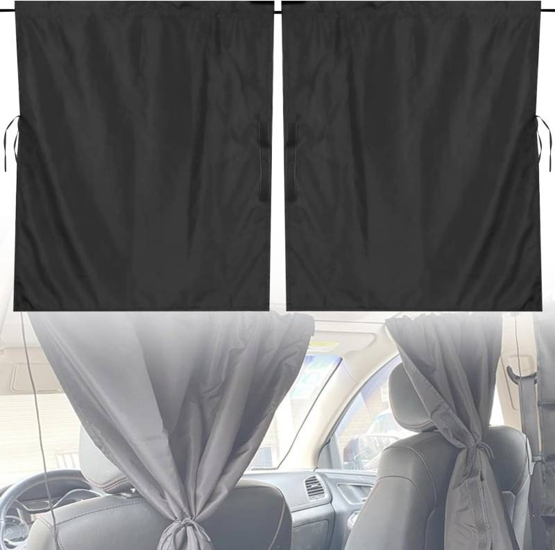 Auto Trennvorhänge Sonnenschutz,140 x 81 cm Auto Trennwand Vorhang,Abnehmbarer Auto Hinten Privatsphäre Vorhang,Privacy Travel Auto Abnehmbarer Einfacher Vorhang von FGen