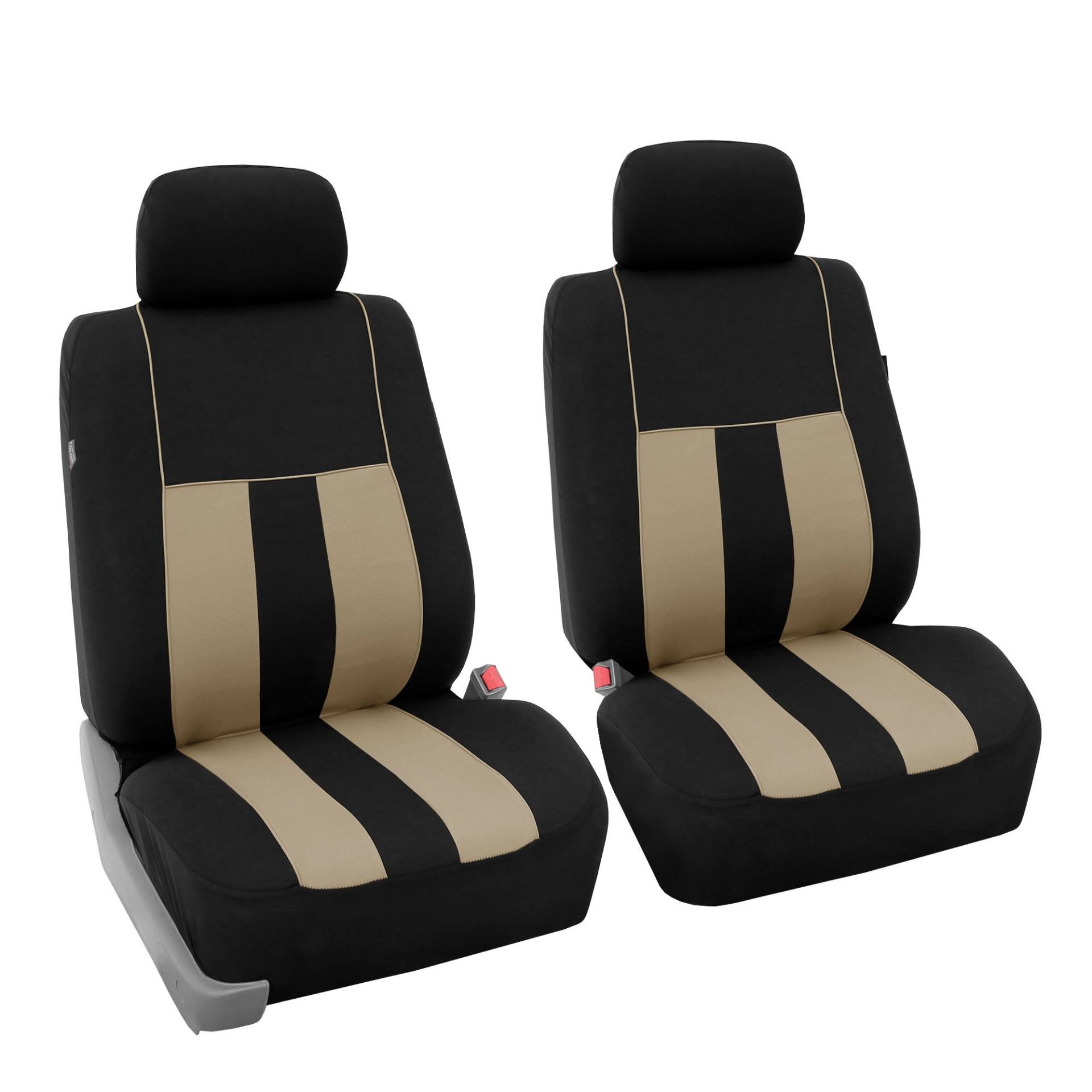 FH Group FB036BEIGE102 Universal-Sitzbezüge, Vordersitzbezüge, gestreift, für die meisten Autos, SUVs und LKWs (Airbag-kompatibel) von FH GROUP