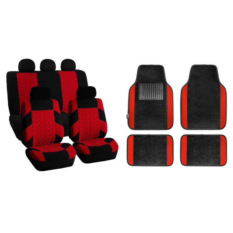 fh-fb071115 komplett-Set Travel Master Sitzbezüge Airbag bereit und hinten geteilt mit f14403 Teppich Boden Turnmatte passend für die meisten Auto, LKW, SUV, oder Van von FH GROUP