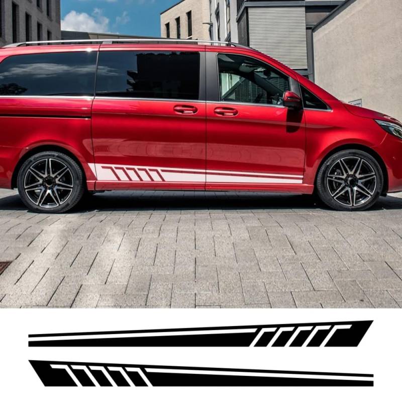 Auto Tür Seite Streifen Aufkleber Vinyl Film Aufkleber Automobile Exterieur Stilvolles Zubehör, für Mercedes Benz V Klasse Vito Viano von FHIHUEPR