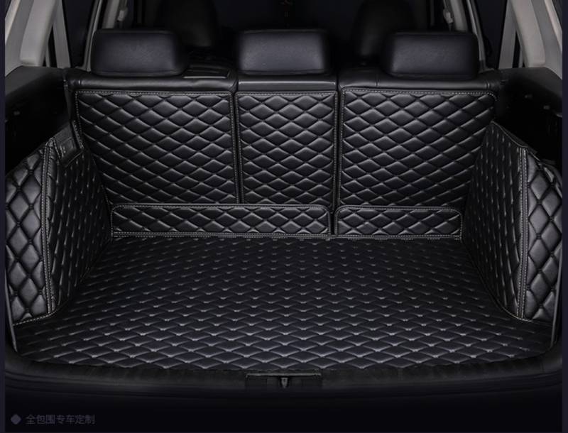 FHJBP Kofferraumwanne für Mercedes GLC SUV GLC350 GLC260 GLC300 GLC450 2016–2022 3D Vollabdeckung Schutz Cargo Matte + Rückenlehne Abdeckung + beide Seiten Panel Ersatz Zubehör Schwarz mit schwarzen von FHJBP