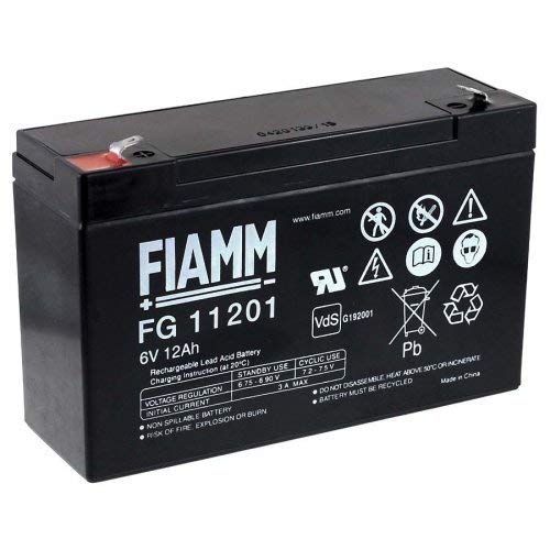 Fiamm Akku FG Serie 6V Notstromversorgung USV Anschluss Faston 187 flach 4,8 mm (FG11201 Ampere12 (Ah)) von FIAMM Componenti Accessori S.p.A