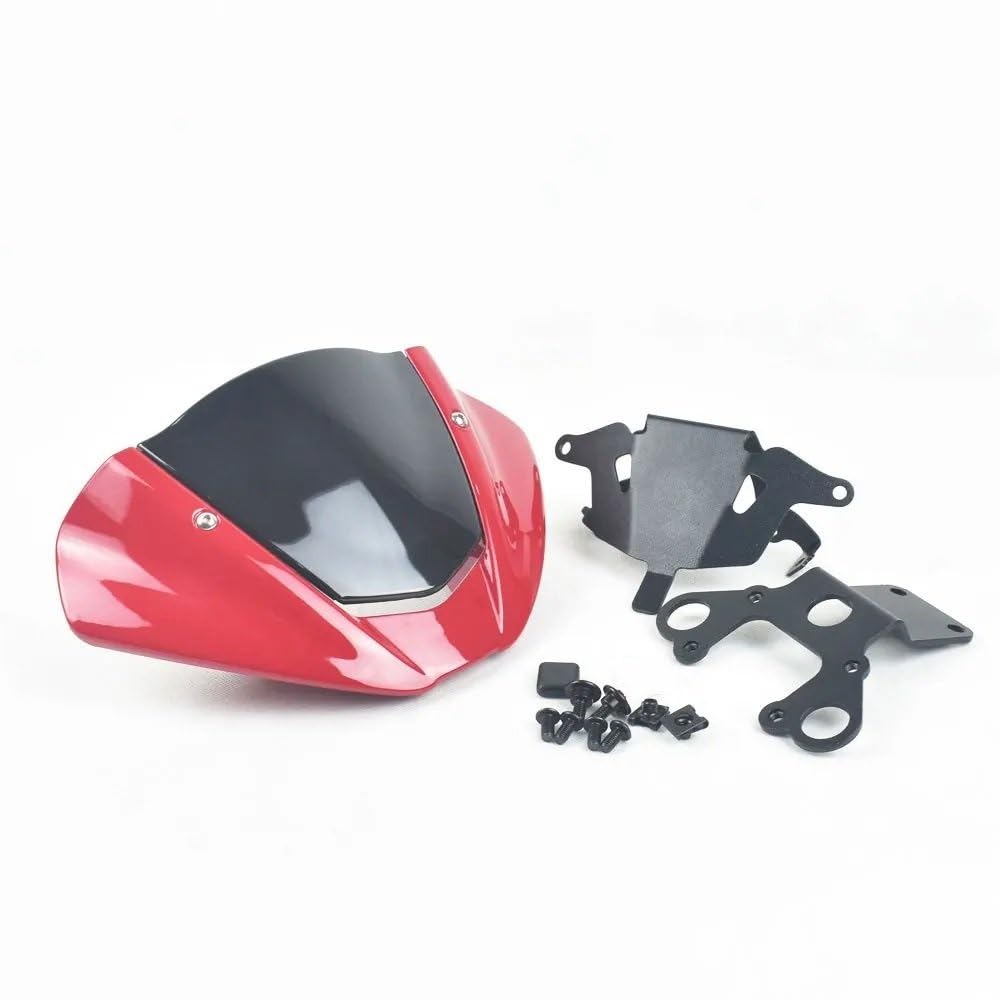 FICNNVJH Motorrad Windabweiser Für D&UCATI 950 937 2021 2022 Motorrad Windschutzscheibe Windschutz Schild Deflektor Abdeckung Zubehör(Red and Black Wind) von FICNNVJH