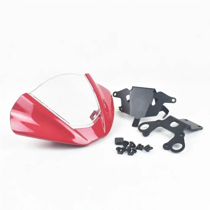 FICNNVJH Motorrad Windabweiser Für D&UCATI Monster 950 Monster 937 2021 2022 Motorrad Windschutzscheibe Windschutz Schild Deflektor Abdeckung Zubehör(Transparent red) von FICNNVJH