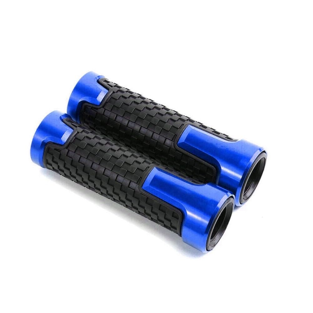 FICNNVJH Rutschfester Motorradgriff 7/8'' Fahrrad Motorrad Hohl Griff Bar End Gewicht Griff Grip Gummi Motorrad Anti-Slip CNC Lenker Griffe(M6-Blue) von FICNNVJH