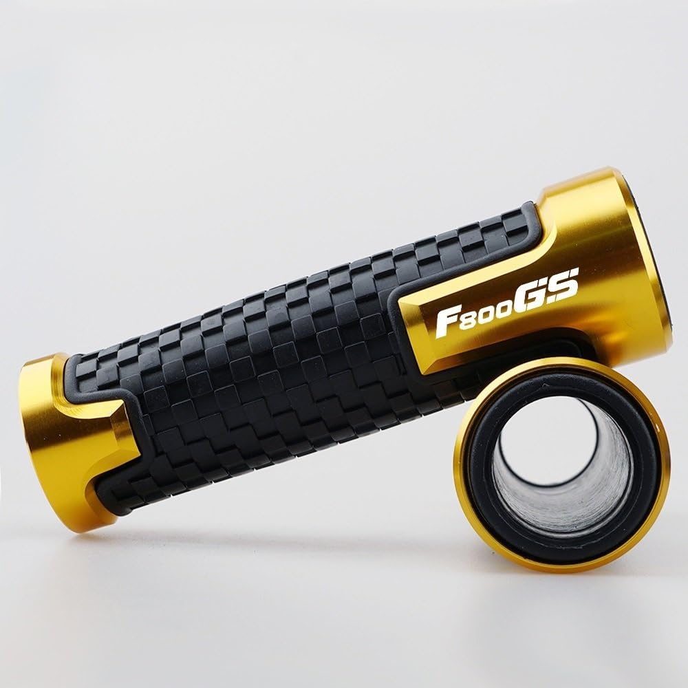 FICNNVJH Rutschfester Motorradgriff Motorrad CNC Zubehör 22mm 7/8'' Lenker Lenker Handgriff Für B&MW F800GS F800 GS F 800 GS 2018-2021 2022 2023(Gold1) von FICNNVJH