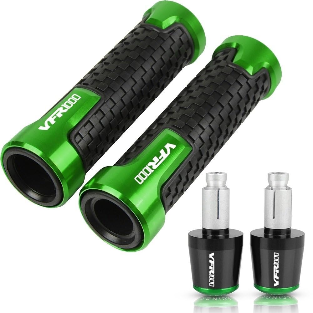 FICNNVJH Rutschfester Motorradgriff Motorrad Zubehör Lenker Griffe Enden 7/8 "22mm Griff Bar End Stecker Kappen Für H&ONDA VTR1000F VFR 1000F VFR1000 F 2005 2006(Green1) von FICNNVJH