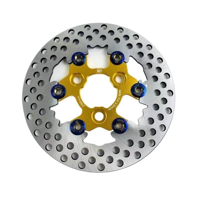 Motorrad-Bremsscheiben 200MM * 57MM * 3 Löcher Motorrad Bremsscheibe Disc Schwimmende Disc Roller Für RSZ Für JOG(Gold) von FICNNVJH