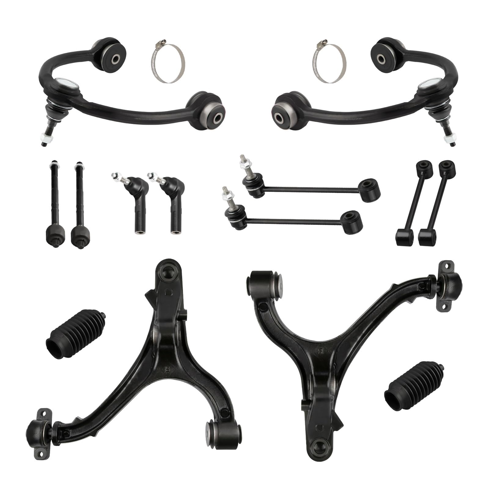 14x Front Upper Lower Control Arm LH & RH Compatible With Jeep Grand Cherokee 2005 2006-2010 von FIDBNAOOD