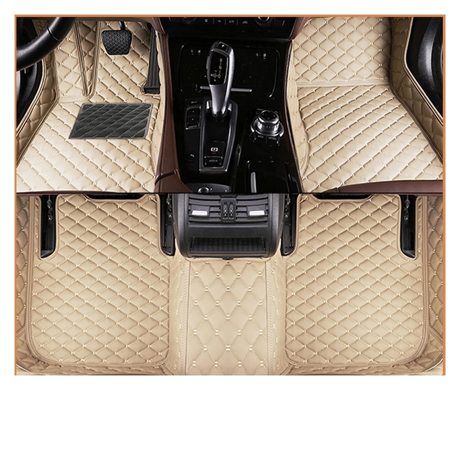 Auto Fußmatten Kompatibel Mit Jaguar XF Limousine 2008 2009 2010 2011 2012 2013 2014 2015 Benutzerdefinierte Auto Fuß Pads(Beige) von FIDBNAOOD