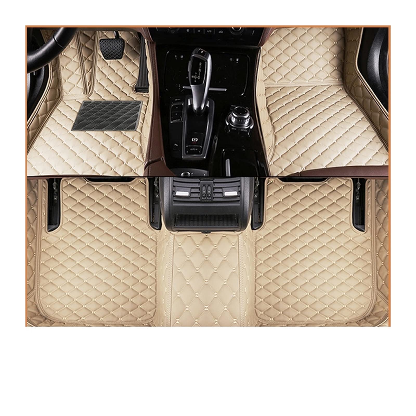 Auto Fußmatten Kompatibel Mit Mazda CX-7 2010 2011 2012 2013 2014 2015 2016 Kundenspezifische Auto Fußpolster Auto Teppichabdeckung (Beige) von FIDBNAOOD