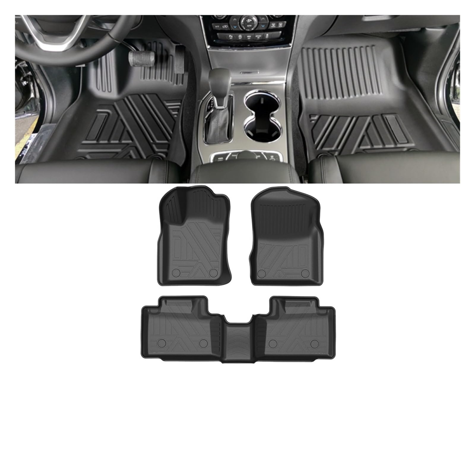 Auto Fußmatten TPE Fußmatten Pad Matte Innen Zubehör Kompatibel Mit Jeep Grand Cherokee WK2 2011-2023(For 21-23) von FIDBNAOOD