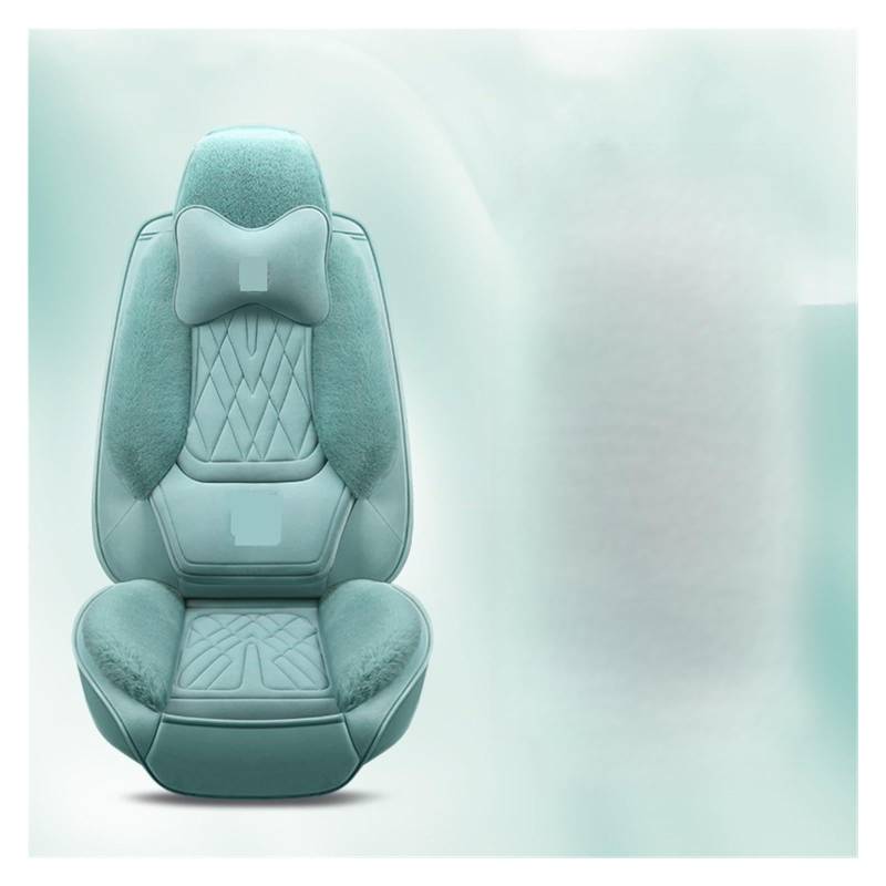 Autositzbezüge Kompatibel mit Sedan SUV Durable Flush Fur Warm Komplettsatz 5 Sitze Sitzbezug Kompatibel mit Winter Dicke Warme Sitzkissen Grün(Luxury Green) von FIDBNAOOD