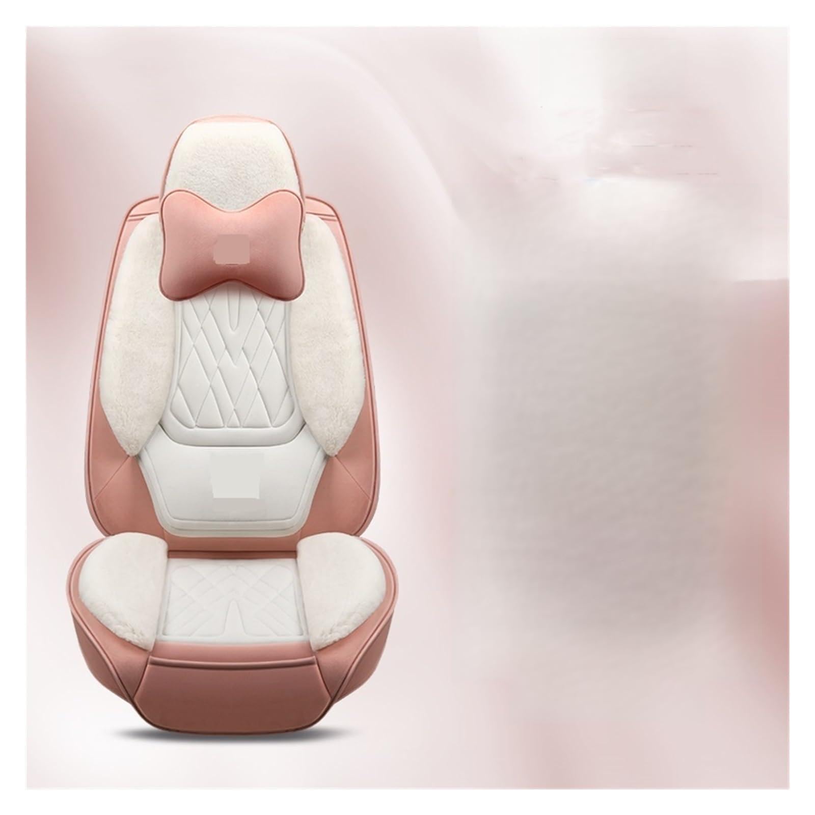 Autositzbezüge Kompatibel mit Sedan SUV Durable Flush Fur Warm Komplettsatz 5 Sitze Sitzbezug Kompatibel mit Winter Dicke Warme Sitzkissen Grün(Luxury pink) von FIDBNAOOD