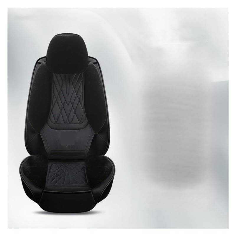 Autositzbezüge Kompatibel mit Sedan SUV Durable Flush Fur Warm Komplettsatz 5 Sitze Sitzbezug Kompatibel mit Winter Dicke Warme Sitzkissen Grün(Standard Black) von FIDBNAOOD