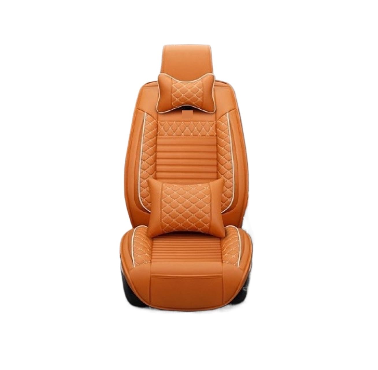 Autositzbezüge Komplettsatz Kompatibel mit Limousine SUV Strapazierfähiges Leder Verstellbares Fünfsitzkissen Vorder- und Rücksitzbezug (9pcs Set Orange) von FIDBNAOOD