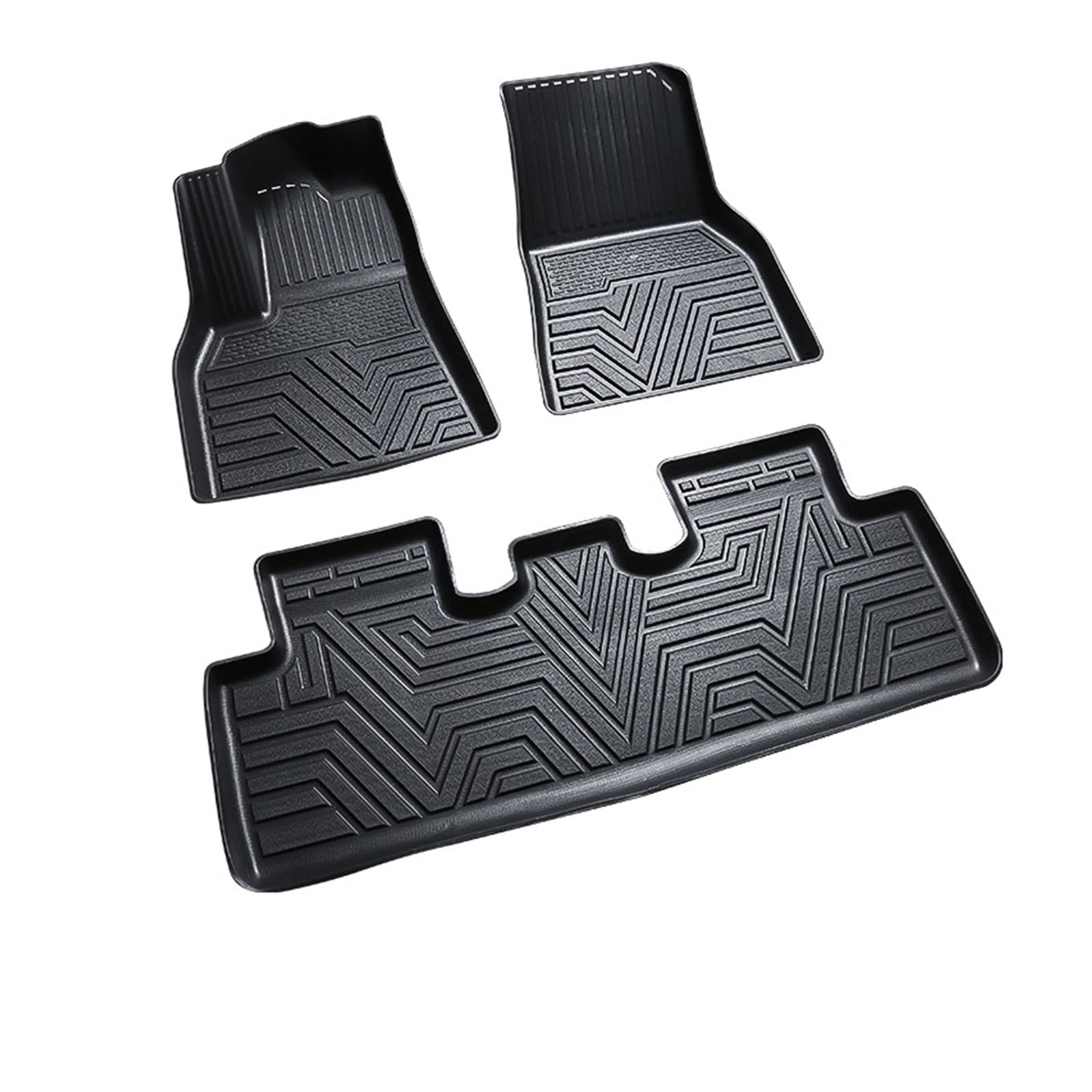 Car Non-slip Floor Mat Compatible With Tesla Model Y 2021 2022 TPE Design Style Non-slip All-Weather Floor Pad 3pcs/set von FIDBNAOOD