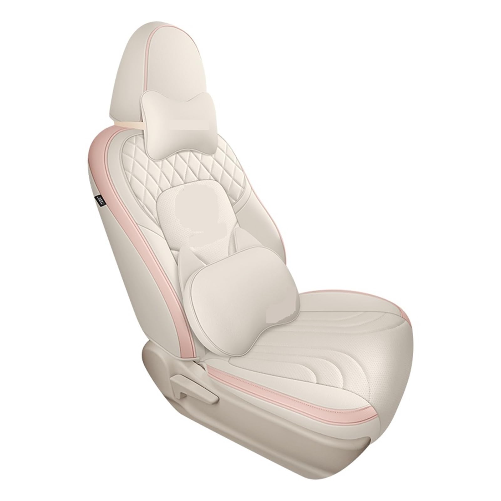 Covers Car Seat Cover Specific Customize Compatible With EV ORA GOOD CAT 2021-2022 Year Full Covered with Front and Rear Complete Set(Luxury beige pink) von FIDBNAOOD