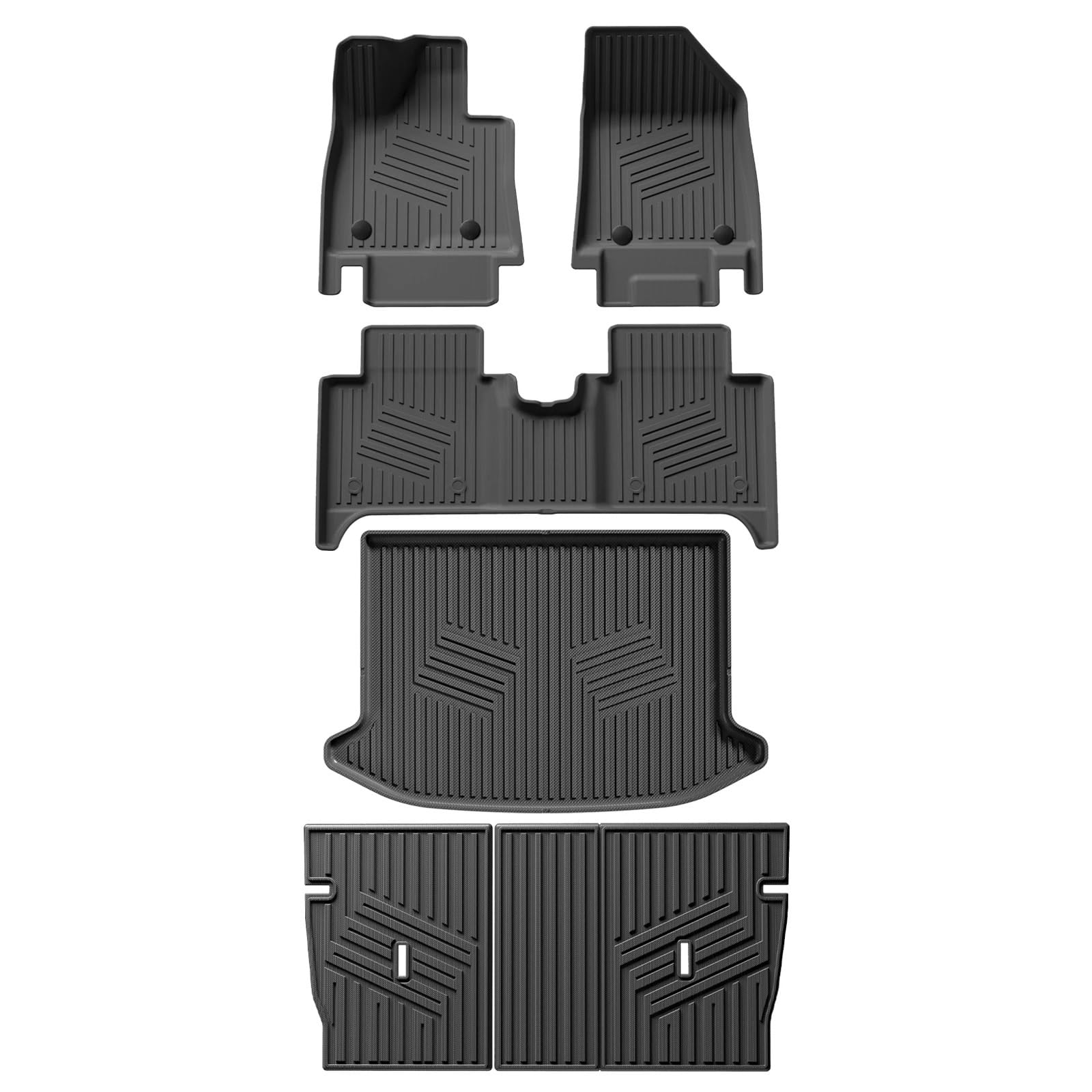 Fußmatten Cargo Liner Kofferraum/Rückenlehne Matte Kompatibel mit 5 Stühlen MEKR X TPE Allwetterzubehör(SEKR X FM6P-5seat) von FIDBNAOOD