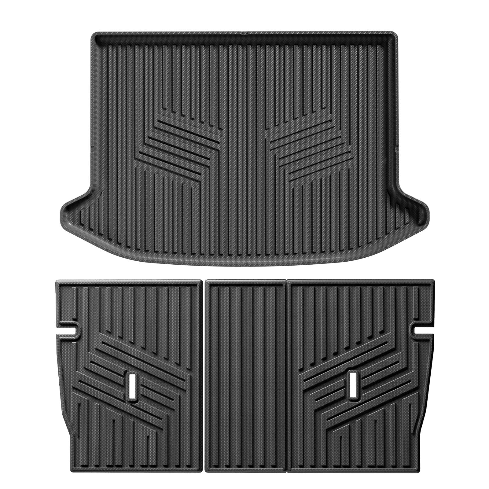 Fußmatten Cargo Liner Kofferraum/Rückenlehne Matte Kompatibel mit 5 Stühlen MEKR X TPE Allwetterzubehör(TRUNK and Backrest) von FIDBNAOOD