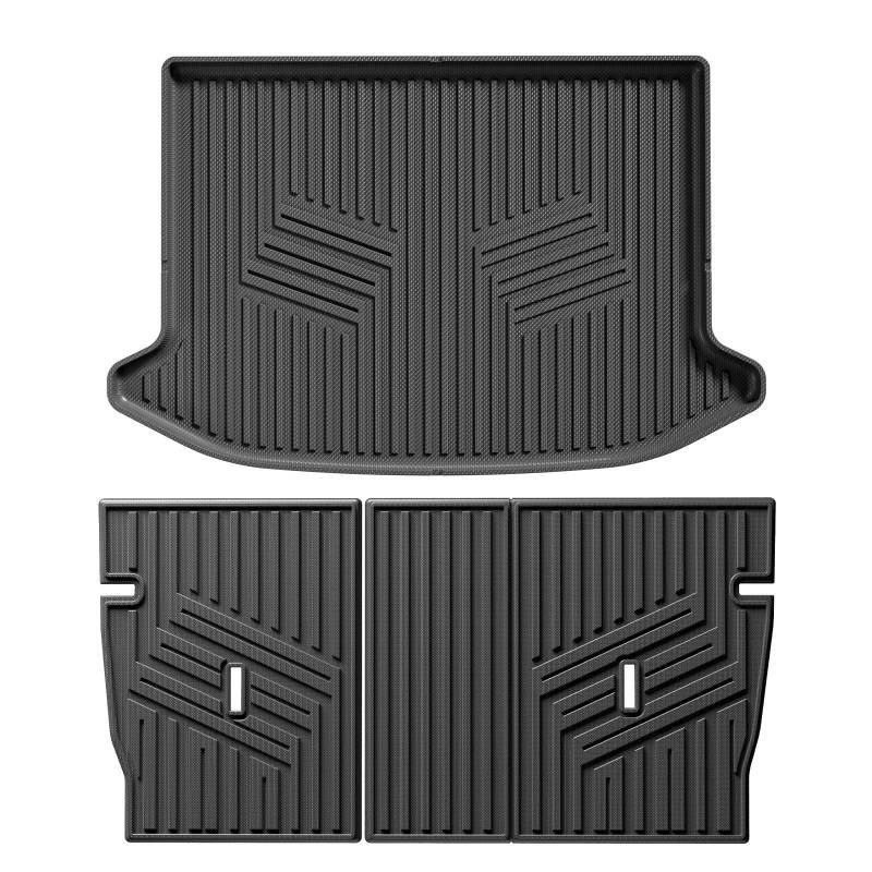 Fußmatten Cargo Liner Kofferraum/Rückenlehne Matte Kompatibel mit 5 Stühlen MEKR X TPE Allwetterzubehör(TRUNK and Backrest) von FIDBNAOOD