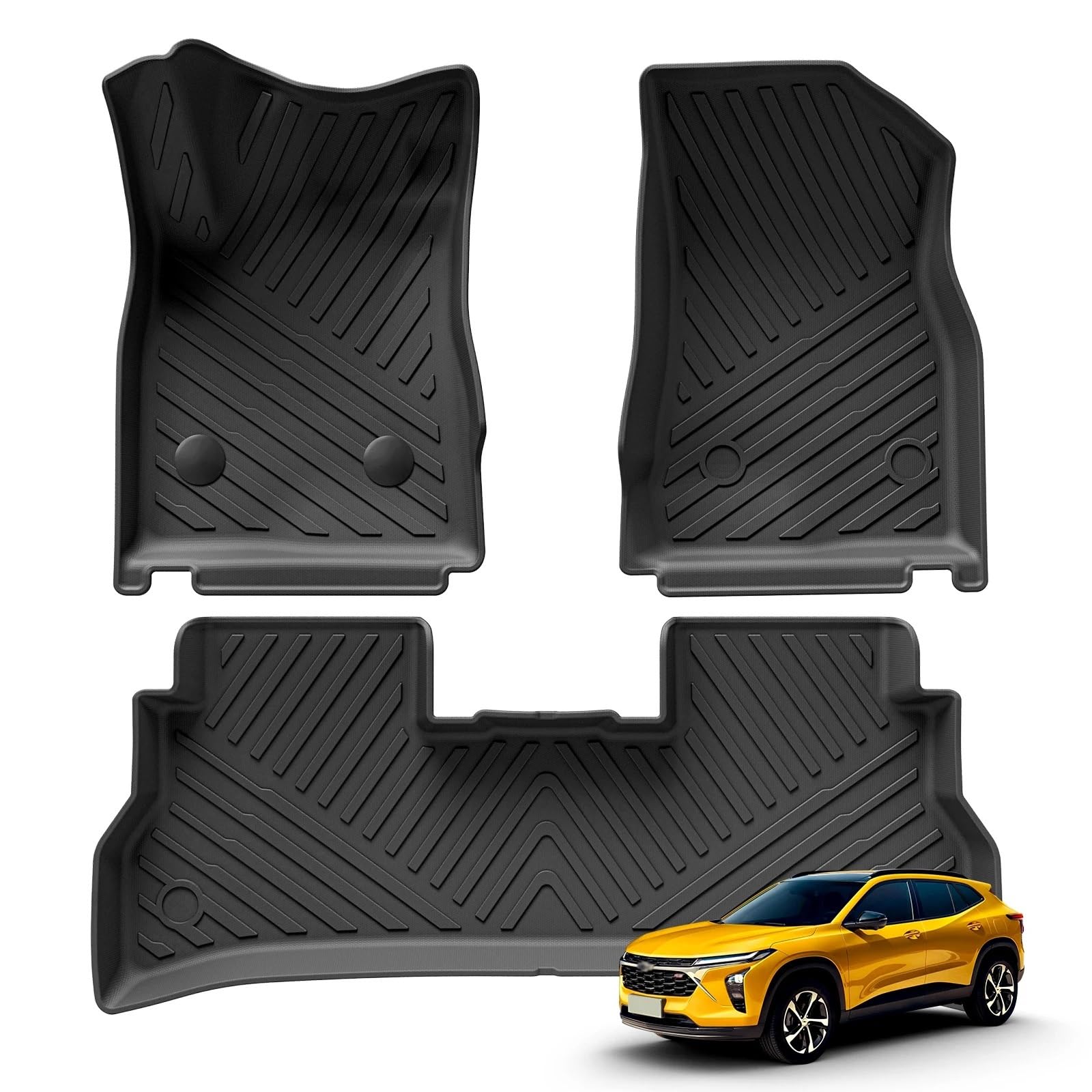 Kompatibel mit Chevy Chevrolet Trax 2024 2025 Fußmatten Cargo Liner Kofferraum/Rückenlehnenmatte TPE 3D Linksruder(LHD 3PCS) von FIDBNAOOD