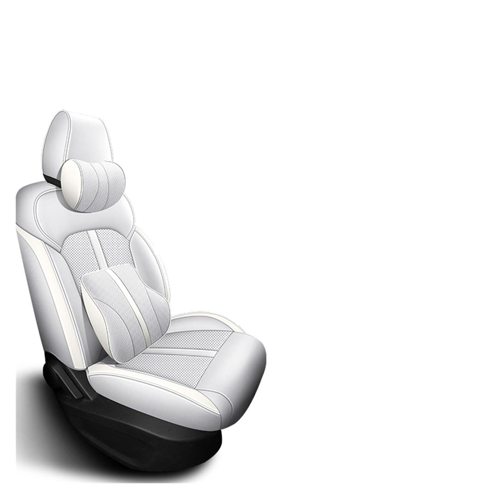 Kompatibel mit MG ZS Vorder- und Rücksitzbezug maßgeschneiderte Autozubehör Sitzbezüge komplettes Set aus strapazierfähigem Kunstleder (Luxury White) von FIDBNAOOD