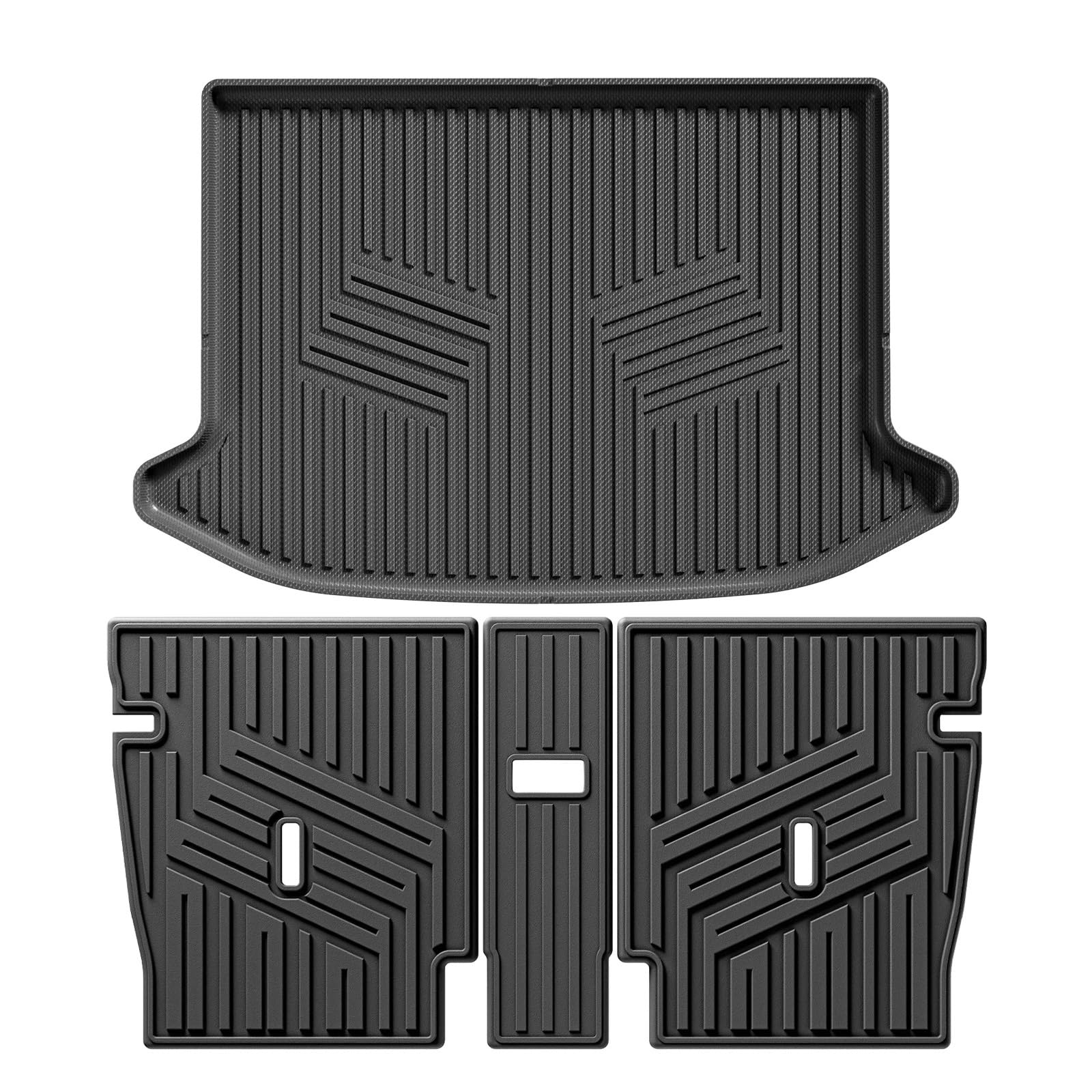 Kompatibel mit ZEEKR X 4 Sitze TPE 3D Fußmatten Cargo Liner Kofferraum/Rückenlehne Pad Allwetterzubehör (TRUNK and Backrest) von FIDBNAOOD