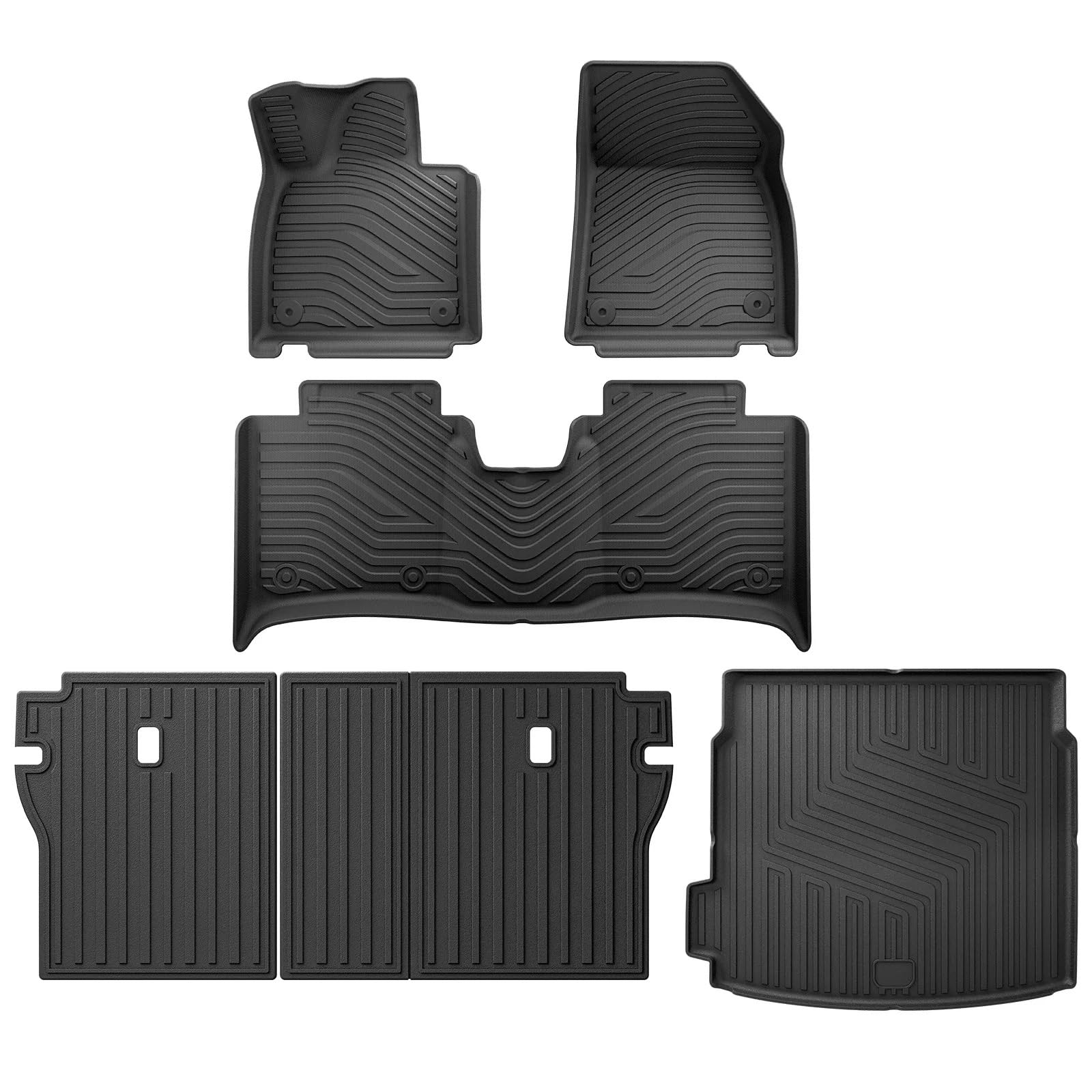 LUCKEASY Kompatibel mit ZEEKR 001 Fußmatten Cargo Liner Kofferraummatte TPE WP Fußpad Linkslenktes Innenzubehör(ZEEKR 001 LHD 6PCS) von FIDBNAOOD