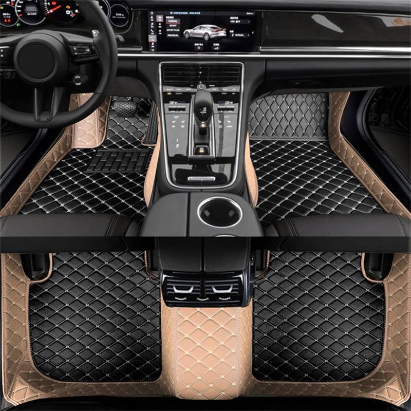 Leder Fußmatten Auto Bodenmatte für Hyundai Tucson 2015-2020, Individuelle Passform wasserdichte Auto Matten, Allwetter Fussmatten Set Zubehör Fußmatte,G-BEIGE von FIDEMM