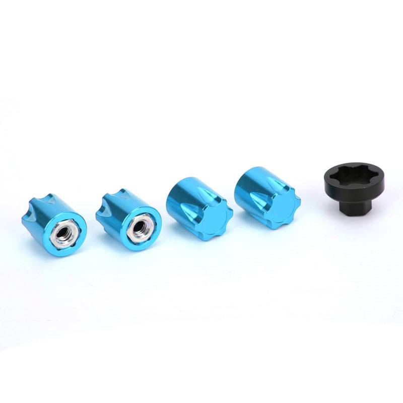 RC-Aluminiumlegierungs-Radfelgen-Mittelkappe M4-Mutter für Axial SCX10 D90 RC-Auto, 4-teiliges Buntes Upgrade-Zubehör für Bastler (Blue) von FILFEEL