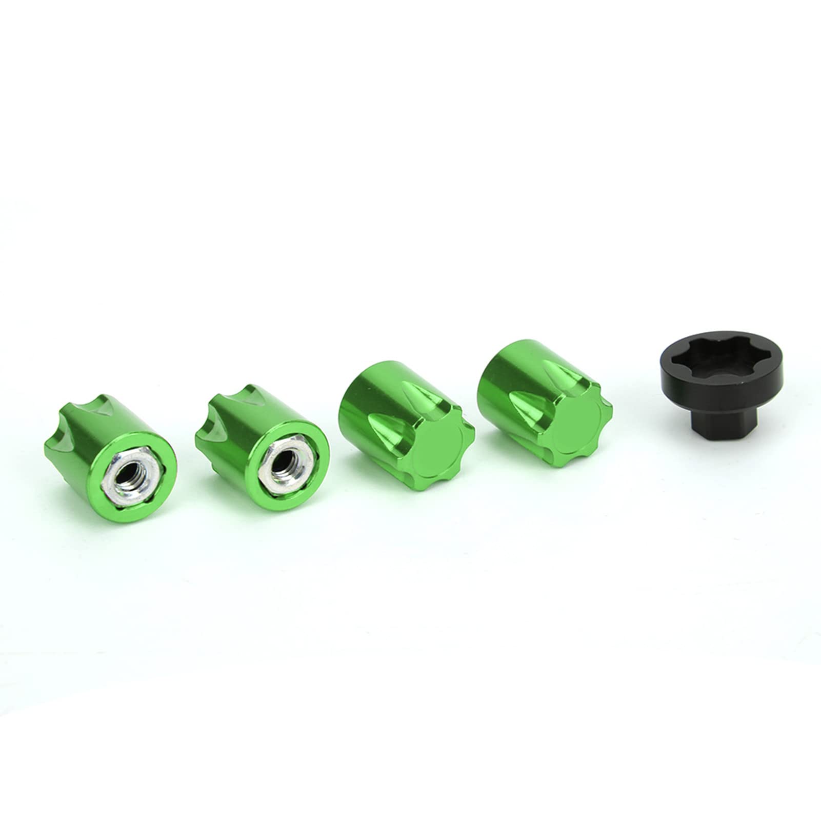 RC-Aluminiumlegierungs-Radfelgen-Mittelkappe M4-Mutter für Axial SCX10 D90 RC-Auto, 4-teiliges Buntes Upgrade-Zubehör für Bastler (Green) von FILFEEL