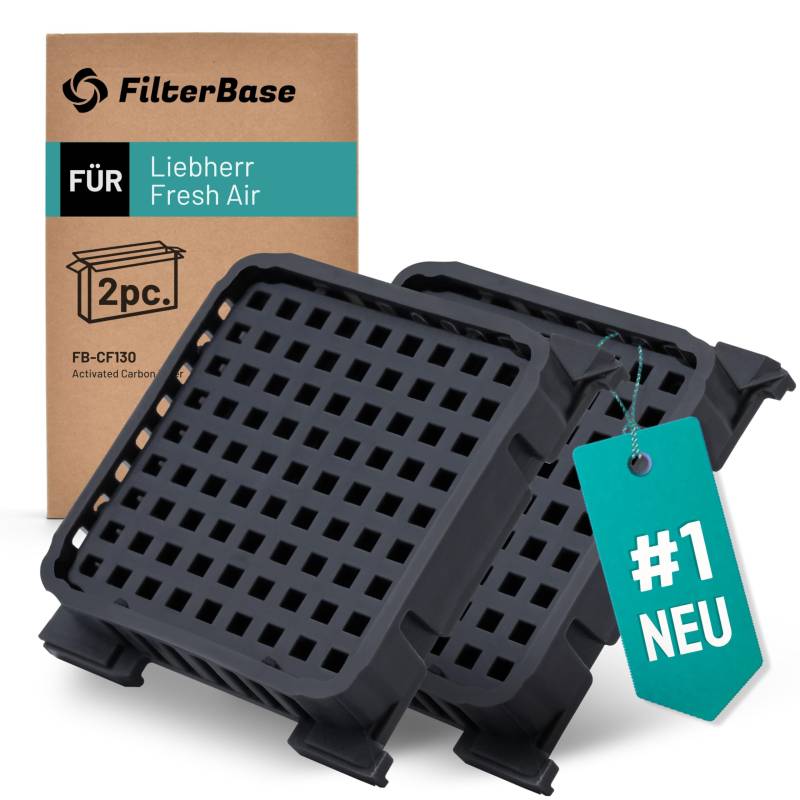 FilterBase® Fresh Air Filter für Liebherr Kühlschrank | 2 Stück | Aktivkohlefilter kompatibel mit 9096989 9882460 988246000 und 7440021-00 von FILTERBASE